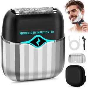 YEVYO Men's Electric Razor with Smart Sensor - Waterproof Foil Shaver with 3D Floating Blades, USB-C Rechargeable, Travel Case Included - Silver