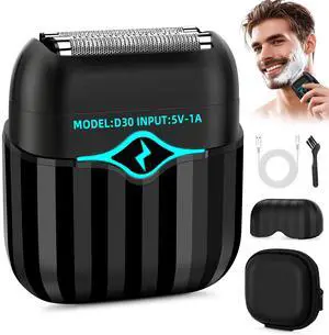 YEVYO Men's Electric Razor with Smart Sensor - Waterproof Foil Shaver with 3D Floating Blades, USB-C Rechargeable, Travel Case Included - Black