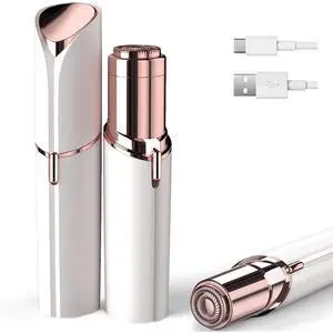 YEVYO Facial Hair Remover for Women - Painless Electric Face Shaver with LED Light, USB Rechargeable Facial Hair Removal Tool for Lip Chin Cheeks - Rose Gold