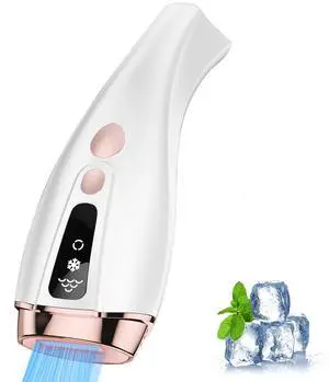 YEVYO Laser IPL Hair Removal Device - Ice Cooling System & 6 Energy Levels for Women & Men - Permanent At Home Lazer Hair Removal for Body, Bikini, Armpit, Face - White