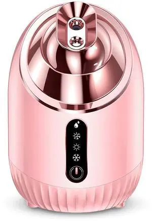 YEVYO Nano Ionic Facial Steamer for Facial Deep Cleaning - Hot & Cool Mist Modes, 240ML Water Tank, Large Steam Outpu - Home SPA Machine for Women & Men - Rose Gold