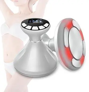 YEVYO Body Sculpting Machine with RF, EMS & Ultrasonic, LED Red & Blue Light Therapy - Anti-Cellulite & Skin Tightening for Belly, Arms, Legs - White