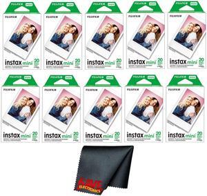 Fujifilm Instax Mini Instant Camera Film (200 Exposure) + Cleaning Cloth