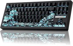 ZORNHER ZH870 Wireless Mechanical Gaming Keyboard,80% Black Custom Creamy Sound Keyboard with Shine Through,Japanese IMD PBT Keycaps,Pre-lubed Linear Switches,Hot-Swappable,RGB Backlit