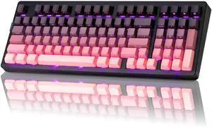 ZORNHER ZH980 Wireless Mechanical Gaming Keyboard,95% Pink & Purple Custom Creamy keyboard With Number Pad,Lighted Up PBT Keycaps,Pre-lubed Linear Switches,Hot-Swappable,RGB Backlit,2.4GHz/USB-C/BT5.0