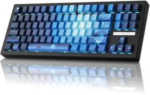 ZORNHER ZH870 Wireless Mechanical Gaming Keyboard,80% Blue Custom Creamy Sound Keyboard with Lighted Up Dye Sublimation PBT Keycaps,Pre-lubed Linear Switches,Hot-Swappable,RGB Backlit