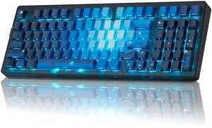 ZORNHER ZH980 Wireless Mechanical Gaming Keyboard,95% Blue Custom Creamy Keyboard with Number Pad,Shine Through Dye Sublimation PBT Keycaps,Pre-lubed Linear Switches,Hot-Swappable,RGB Backlit