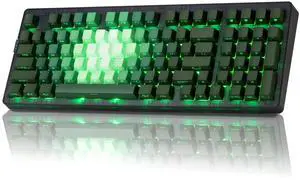 ZORNHER ZH980 Wireless Mechanical Gaming Keyboard,95% Green Custom Creamy Keyboard with Number Pad,Lighted Up PBT Keycaps,Pre-lubed Linear Switches,Hot-Swappable,RGB Backlit,2.4GHz/USB-C/BT5.0