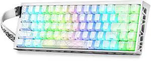 ZORNHER ZH68HE Wired Hall Effect CNC Aluminum Gaming Keyboard,65%Rapid Trigger Magnetic Keyboard ,8K Hz Polling Rate,Magnetic Switch,Hot Swap,Adjustable Actuation, White Shine Though IMD Keycaps
