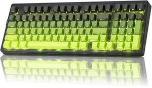 ZORNHER ZH980 Wireless Mechanical Gaming Keyboard,95% Green Custom Creamy Keyboard with Number Pad,Lighted Up PBT Dipped Keycaps,Pre-Lubed Linear Switches,Hot-Swappable,RGB Backlit,2.4GHz/USB-C/BT5.0