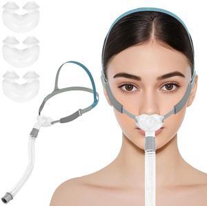 Monport| Nasal Pillow CPAP Mask for Sleep Apnea - 3-Size Kit (S/M/L) with Adjustable Headgear & 360° Rotating Elbow - Quiet Leak-Proof Design, Washable Silicone Pillows & 22mm Hose