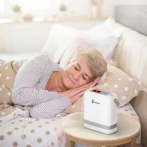 Monport| Lightweight Oxygen Concentrator (4.37lbs) - 93±3% Stable Oxygen, Pulse & Fixed Mode, 6700mAh Battery, 8-Level Flow, Carry Bag for Travel/Home Use