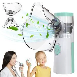Monport Portable Mesh Nebulizer | 5m Ultra-Fine Particle, Under 50dB for Adults & Family, 3 Modes, 40mins Use, USB-C Rechargeable (Masks & Mouthpiece Included)