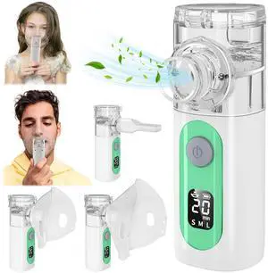 MONPORT|Handheld Mesh Nebulizer, 3 Speeds & LCD Display, 180 Mins Battery, Type-C, for Cough & Cold Relief, Portable Nebulizer for Adults & Kids