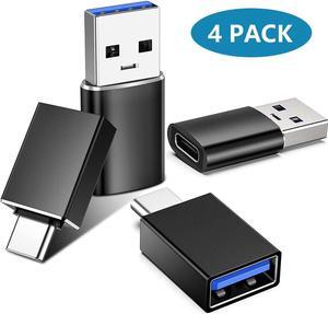 DIXSG 4 Pack USB C to USB Adapter (2 Pack) & USB to USB C Adapter (2 Pack), USB A to USB C 3.1 Adapter, Type C to USB Adapter Compatible with i-Phone Android Smartphones PC MacBook Pro Laptop Tablet