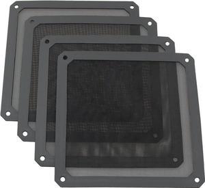 DIXSG 4pcs 140mm PC Fan Dust Filter Magnetic Frame Computer Fan Grills Dust Mesh PC Cooler Filter Screen Dustproof Case Covers 14cm x 14cm, Black