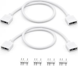 DIXSG 2-Pack 1-to-1 ARGB Extension Cable, White 5V 3-Pin Female to Female ARGB Addressable RGB Adapter Cable, ARGB LED Sync Cable for Extend PC Computer ARGB Fans Or ARGB LED Lights, 11.8 Inches
