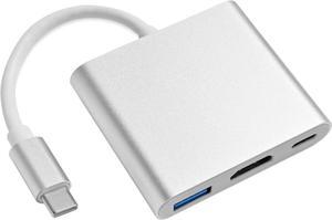 DIXSG USB C to HDMI Adapter Type C to HDMI Multiport Adapter with 4K HDMI Output3 in 1 USBC to 4K HDMI USB3.0 and USB C Charging Port USB-C Digital AV Multiport Adapter for TV and Projector