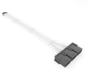 3090Ti&40 Series PCIE5.0 12+4P to Pci-e8P*3 nylon braided network cable WHITE