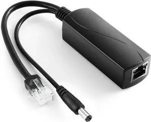 WISDUM Gigabit PoE Splitter 12V/2A DC5.5 * 2.5mm Connector, 48V PoE to DC 12V/2A Output, Compatible DC 5.5 * 2.1 mm, IEEE802.3af/at 10/100/1000Mbps, Plug & Play PoE Adapter Active