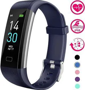 WISDUM Fitness Tracker, Activity Tracker Watch With Heart Rate Monitor, Message Notification, Waterproof IP68 Pedometer With Step Counter Sleep Monitor Calorie Counter For Android & IPhone