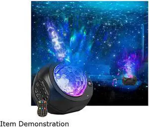 WISDUM Star Projector Night Lights, 3 in 1 Galaxy Projector Light, Sky Nebula/Moving Ocean Wave, Best Gift for Kids Adults for Bedroom/Party with Hi-Fi Stereo Bluetooth Speaker, Voice&Remote Control