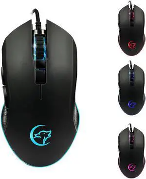 Wired RGB Gaming Mouse 6 Programmable Buttons 3200 DPI Adjustable Optical Gaming Mouse Ergonomic Mouse