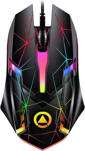 USB Wired Gaming Mouse, Colorful Ergonomic USB Optical Mouse, 1200DPI Gaming Mice for Laptop PC Computer Games & Work, Star Luminous Version