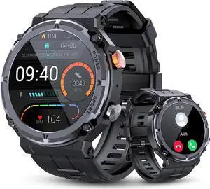 Sport Smart Watch, 5ATM Waterproof Military Smart Watches for Men with Bluetooth Call (Answer/Dial Call), 1.39'' Outdoor Tactical Fitness Tracker Smartwatch with 111 Sports Moeds for Android iOS Phone