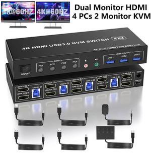 thumbnail image 2 of 4K 60Hz HDMI2.0 USB KVM Switch For 2 Computers 1 Monitor 2 of 10