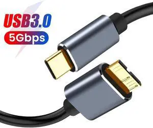 USB C to Micro B Hard Drive Cable, 6.6ft/2M USB C Male to Micro USB Sync Cord and Wire for Portable External Hard Drives like My Passport, WD Elements,Seagate Expansion,Toshiba,Samsung M3 /Galaxy S5