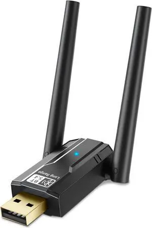 WISDUM  Bluetooth 5.4 USB Adapter for PC, 492FT/150M Long Distance USB Bluetooth Dongle, Bluetooth Adapter 5.4 for Desktop, Laptop, PC, Headset, Keyboard, Mouse, Compatible with Windows 11/10/8.1/7