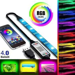 USB LED Lighting Strip for HDTV - Medium (78in / 2M / 6.56FT) - Multi-Color RGB - USB LED Backlight Strip with Dimmer for Bias Lighting HDTV, Flat Screen TV LCD, Desktop Monitors, Kitchen Cabinets