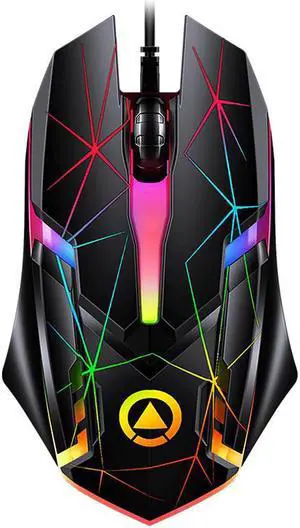 WISDUM Wired Gaming Mouse, USB Optical Mouse with 3 Buttons, 1200DPI Wired Ergonomic USB Computer Mouse, Desktop Laptop PC Gaming Mouse (Black)