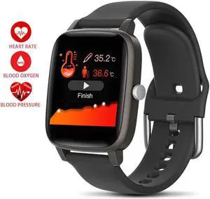 WISDUM  Smart Watch 1.4 Color Screen Temperature Measurement Heart Rate monitor Blood Pressure Fitness Tracker Sport smartwatch for Men Women Activity Tracker Smart Wristband for IOS Android