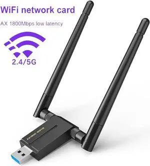 WiFi 6 USB Adapter for PC, Wireless USB WiFi Adapter for Desktop Laptop Computer, USB 3.0 WiFi Dongle High Gain Dual Band 2.4G/5GHz, AX1800Mbps MU-MiMO Wireless Network Adapter for Windows 10/11