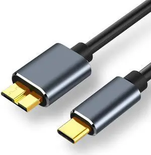 USB Type C to Micro-B Mobile Hard Disk Cable USB3.1 to USB3.0 Hard Disk Data Cable, The Transmission Rate is up to 5 Gbps, Suitable for External Hard disks (6.6ft / 2M)