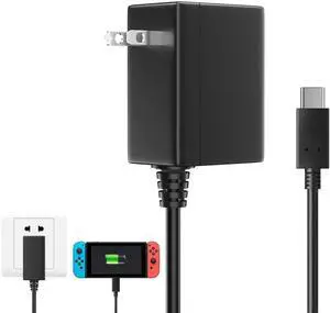 Charger for Nintendo Switch, Switch Charger AC Adapter Power Supply(15V 2.6A, 5FT USB C Cable, Support TV Mode) Fast Charging Kit Compatible with Switch/Switch Lite/Pro Controller/Switch Dock