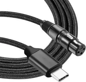 WISDUM  3.3ft/1M Female XLR to USB C, USB C to XLR Female Cord for Microphone, Compatible Microphone Recording Audio Cable, XLR Female to USB C Microphone Audio Cable Connected to Smartphone,Tablet