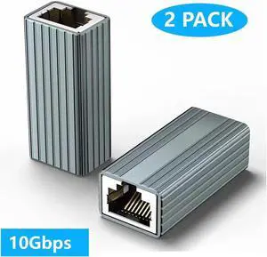 WISDUM Ethernet Extender 10Gbps, 2 Pack RJ45 Coupler, Ethernet Connector LAN Adapter Network Extender Female RJ45 for LAN Cable, Network Cable, Ethernet Cable, Network Coupler Cat7, Cat6, Cat5e, Cat5