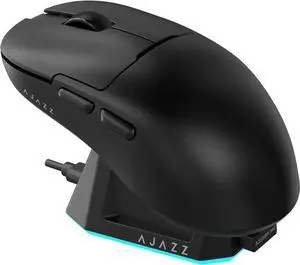WISDUM Gaming Mouse, AJ159P MC Wireless Gaming Mice with RGB Charging Dock, 56 g Lightweight Programmable Tri-Mode Wireless Gaming Mouse with RGB Backlit, Great for PC, Mac