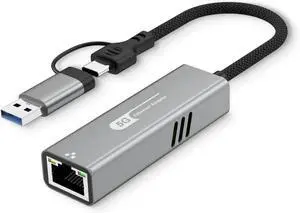 WISDUM USB to Ethernet Adapter 5Gbps, Aluminum Driver Free USB-C to RJ45 5000Mbps Gigabit Ethernet LAN Network Adapter for i-Phone 16, iPad, Galaxy S25,Switch,Laptop, PC, MacBook,Windows, MacOS, Linux
