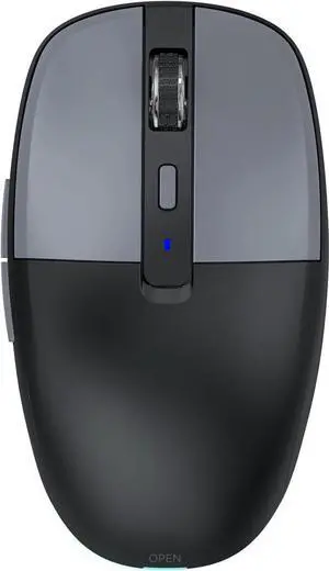 WISDUM Multi-Device Wireless Mouse for Office, USB 2.4G/Type-C 2.4G/BT5.1 Dual Mode, Silent Click, 3200 DPI, Ergonomic Design with RGB Light, Bluetooth Wireless Mouse with Type-C Fast Charging