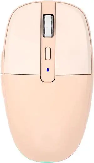 WISDUM Multi-Device Wireless Mouse for Office, USB 2.4G/Type-C 2.4G/BT5.1 Dual Mode, Silent Click, 3200 DPI, Ergonomic Design with RGB Light, Bluetooth Wireless Mouse with Type-C Fast Charging