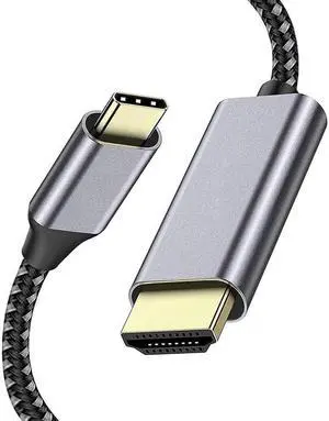 USB C to HDMI Cable 4K, Hannord 6ft USB Type C to HDMI Cable Adapter High Speed Braided Cord Compatible with 2020 MacBook Pro/Air, iPad Pro 2020, Samsung S9 S10, Lenovo, Dell, ASUS, HP Chromebook