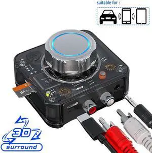 Bluetooth Audio Receiver,  Wireless Audio Adapter for Home Stereo Music Streaming System with 3.5mm RCA/ LR Audio Support TF Card, Works with Smartphones and Tablets