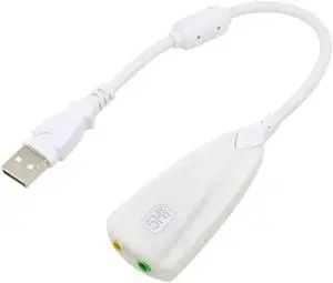 WISDUM USB External Stereo Sound Adapter for Windows and Mac. Plug and Play No Drivers Needed - Black