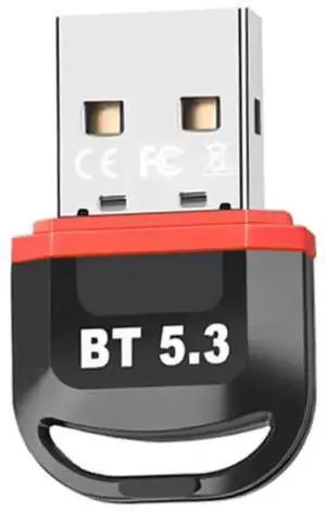 USB Bluetooth 5.3 Adapter for PC, Plug & Play BT5.3 Bluetooth Dongle Receiver Long Range Support Windows 11/10/8.1 for Desktop Laptop Keyboard Mouse Headset (Red)