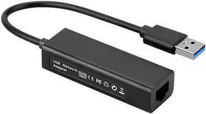 WISDUM USB Ethernet Adapter, Aluminum Alloy USB 3.0 to 10/100/1000 Gigabit Ethernet LAN Network Adapter Ethernet Compatible for Nintendo Switch MacBook, Surface Pro, Notebook PC - Black
