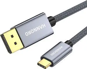 WISDUM USB C to DisplayPort 1.4 Cable [8K@60Hz, 4K@144Hz 120Hz, 2K@240Hz], 5K Type C to DP 1.4 Cable, [32.4 Gbps, Thunderbolt 4/3 Compatible] for MacBook Pro M1 M2, Mac Studio, Mac Mini, XPS, 6.6ft